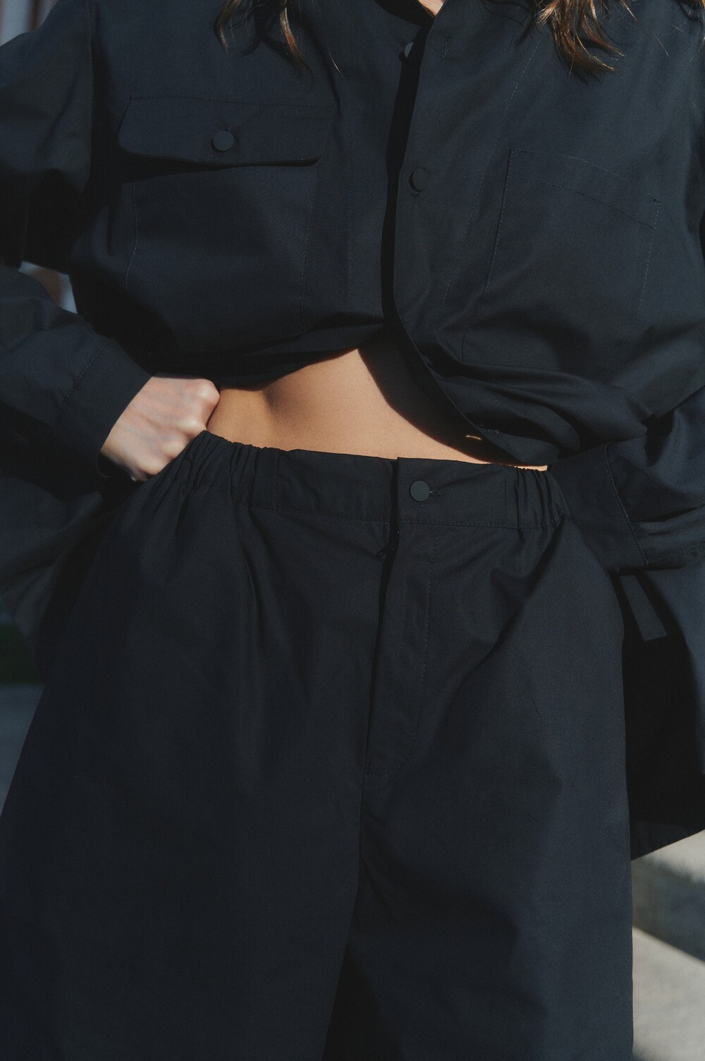 Unisex black shorts